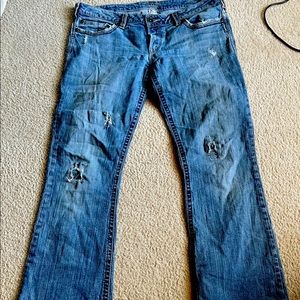 Distressed Silver bootcut jeans- size 32